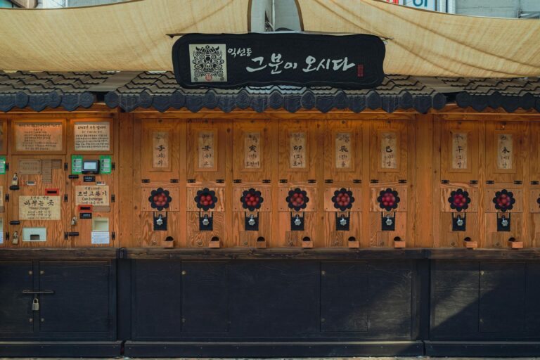 Explore this traditional Korean food stall in Seoul's vibrant street market.